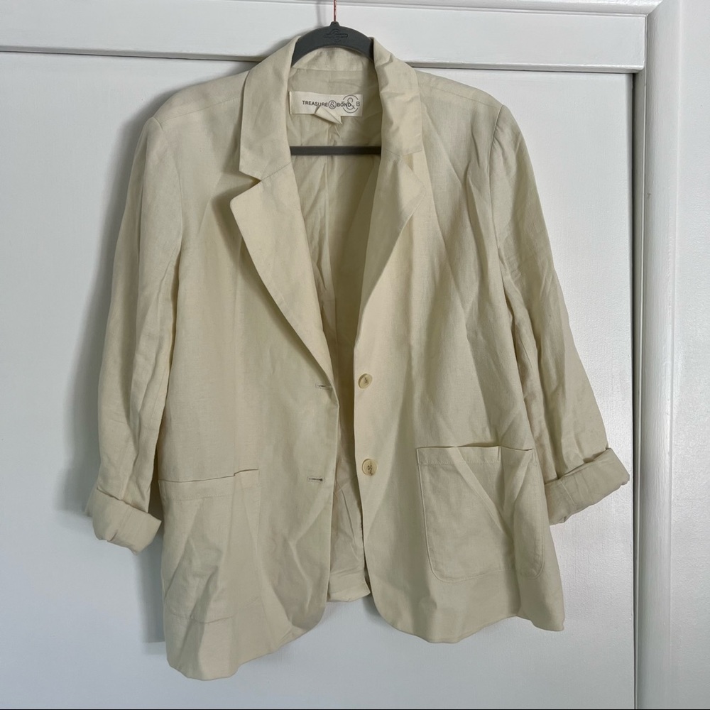 Linen blend blazer